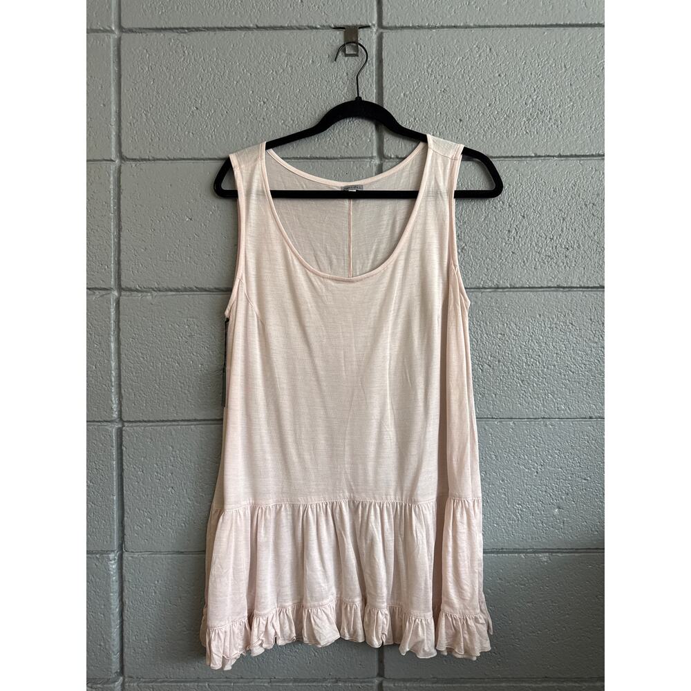 Just Jill Flounce Hem Peplum Light Pink Tank Top size M